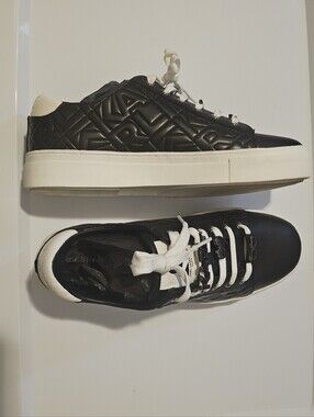 Karl Lagerfeld Black & Whitr Quilted Low-Top Sneakers